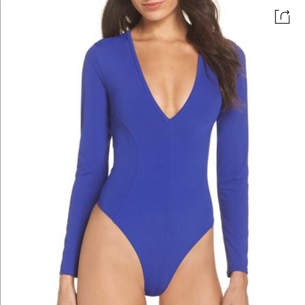 Free People• Long Sleeve Body Suit• Blue• M • NWT